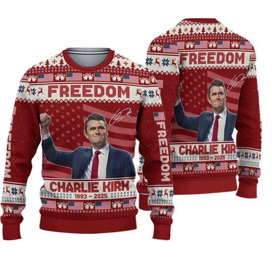 Freedom Charlie Kirk Ugly Christmas Sweater