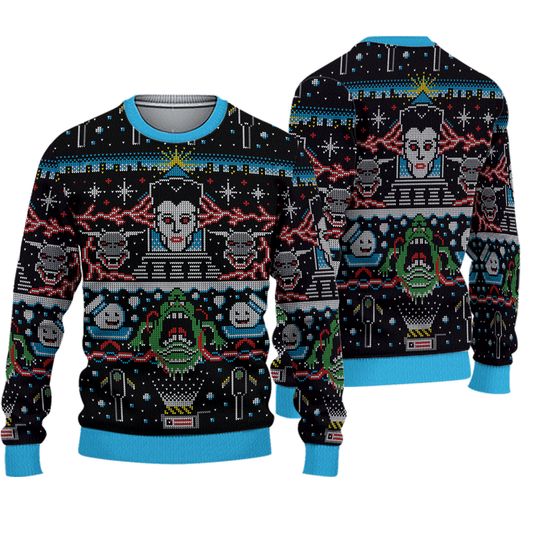 Ghostbusters Bustin Ugly Christmas Sweater, Ghostbusters Movie Inspired Ugly Christmas
