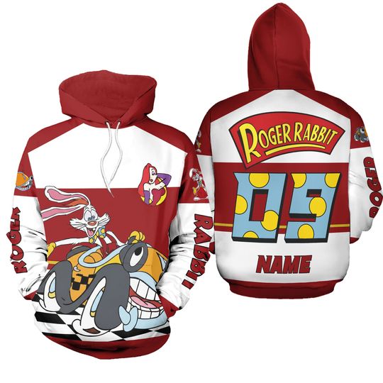 Who Framed Roger Rabbit All Over Print Hoodie, Roger And Jessica Rabbit 3D Hoodie, Disney Valentine Gift, Disneyland Couple Outfit