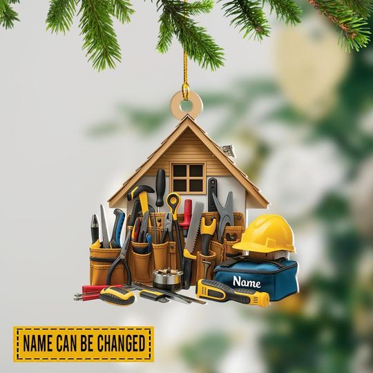 Discover Personalized Construction Tools Ornament Handyman Ornament Under Construction House Mechanic Tools Ornament Repair Shop Decor TD-0910-TRK5