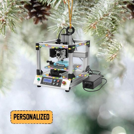 Discover Personalized Desktop Milling Christmas Ornament, CNC Machine Keepsake, 3D Printer Ornament Decor for Makers, Tech Lovers Gift TD-1128-IJY4