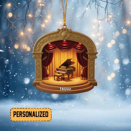 Personalized Grand Opera House Stage Christmas Ornament, Music Stage Ornament, Music Fest Ornament, Musician Ornament Xmas Gift