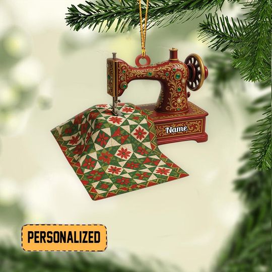 Discover Personalized Sewing Christmas Ornament, Sewing Machine Ornament, Sewing Lovers Gift, Sewing Thread Ornament, Craft Room Decor