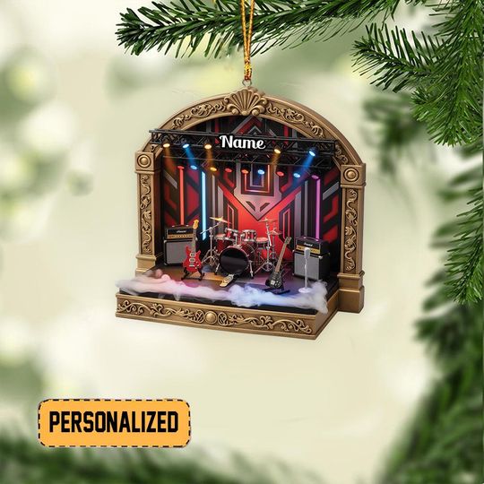 Personalized Concert Stage Christmas Ornament, Music Stage Ornament, Music Fest Ornament, Musician Ornament, Music Lovers Gift