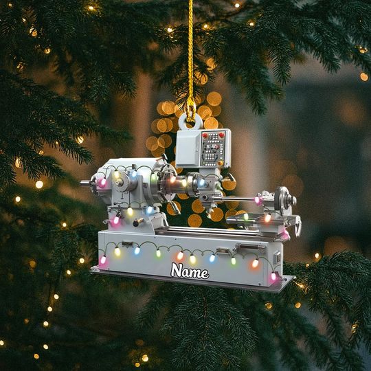Discover Personalized Metal Lathe Machine Christmas Ornament, Metal Lathe Ornament, Engineers Workshop Gift, Metal Lathe Machine Ornament