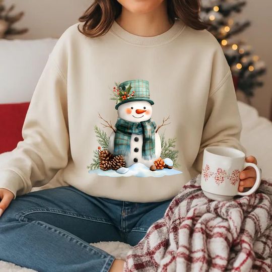 Discover Christmas Snowman Sweatshirt, Christmas Sweatshirt, Snowman Shirt, Snowman T-Shirt,