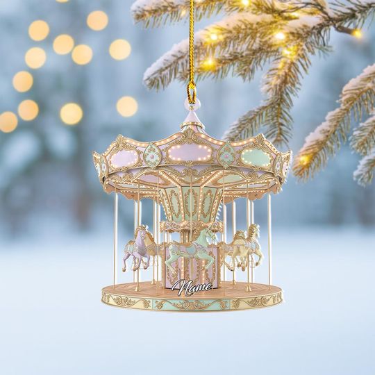 Discover Personalized Carousel Christmas Ornament, Merry-go-around Christmas Ornament, Carousel Park Ornament, Kids Carousel Ornament Gift