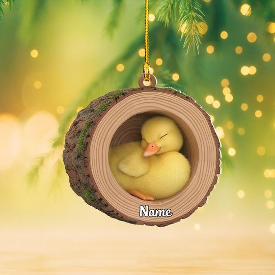 Discover Personalized Duck Christmas Ornament, Duck Tree Trunk Ornament, Duck Tree Hollow Ornament Decor, Duck Lovers Ornament Xmas Gift