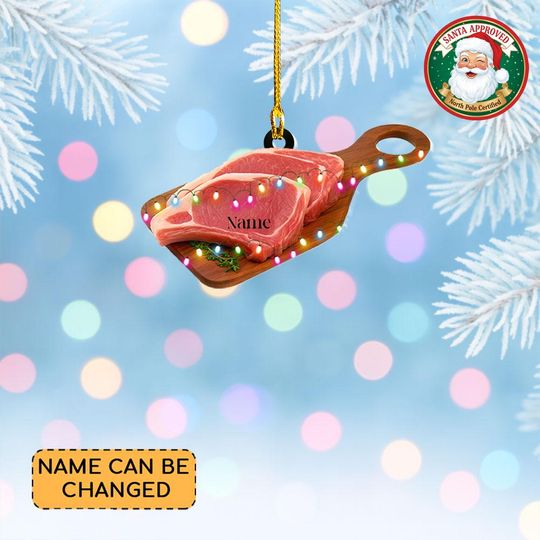 Discover Personalized Raw Pork Christmas Ornament, Cooking Ornament, Kitchen Ornament, Meat Store Ornament, Butcher Shop Ornament Decor Thdso-1579