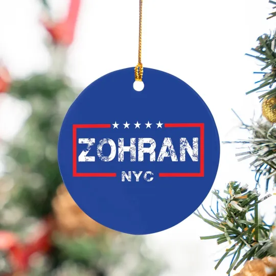 Discover NYC Mayor Zohran Mamdani New York Ceramic Christmas Ornament NYC Xmas Gift