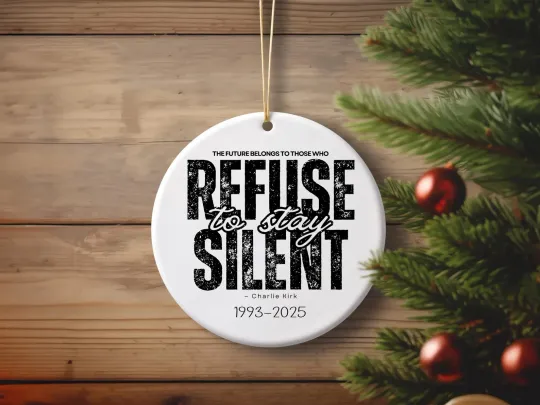 Christmas Ornament Charlie Kirk Memory Ceramic Gift Republican Xmas Keepsake