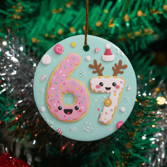 Discover Cute Cookie 6-7 Ceramic Christmas Ornament - Sweet Six Seven Keepsake Decoration