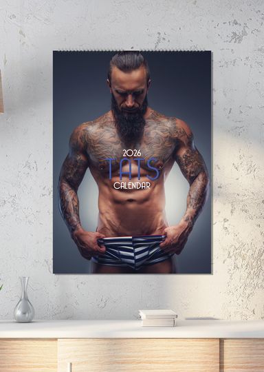 Discover Tattooed Males 2026 Vertical Wall Calendar