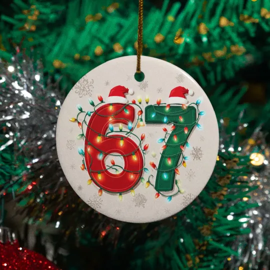 Discover Christmas Decoration 6-7 Graphic Ceramic Ornament Keepsake - Xmas Hat Keepsake