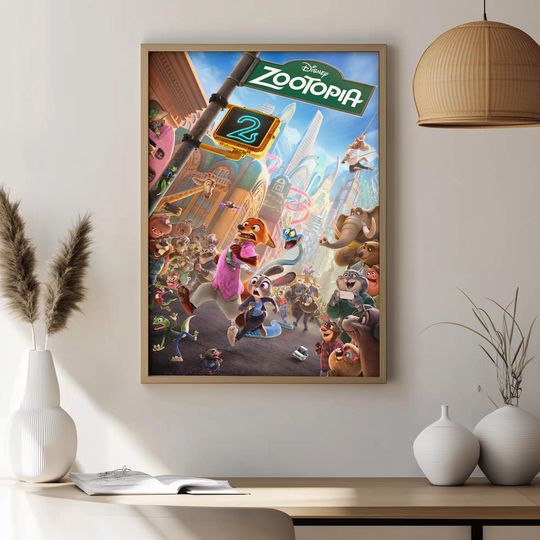 Discover Disney Nick Judy Gary Zootopia 2 Poster, Disney Zootopia 2 Poster Gift, Nick And Judy Zootopia 2 Lovers Poster, Rabbit & Fox Poster