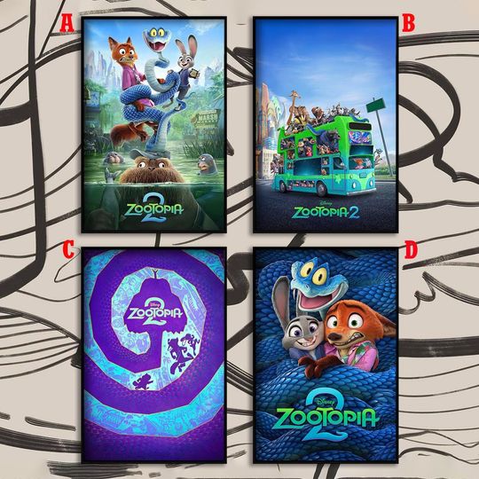 Discover Zootopia 2 2025 Movie Poster Wall Art | Canvas Print | Home Decor | Living Room Bedroom Aesthetic | Gift for Movie Lovers