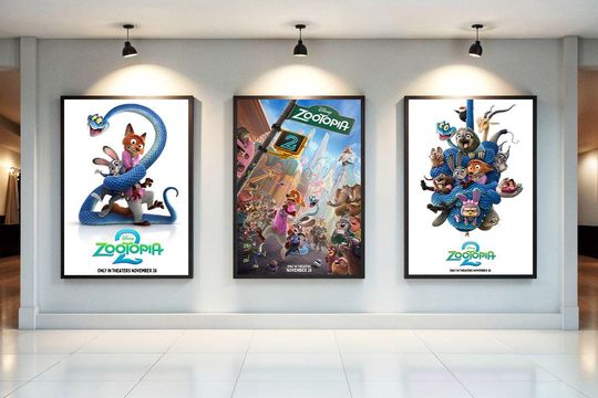 Discover Zootopia 2 Movie Canvas Poster: Judy Hopps & Nick Wilde, Kids Room Decor
