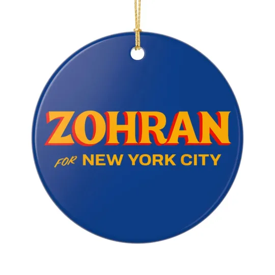 Discover NYC Mayor Mamdani New York Ceramic Christmas Ornament Zohran Xmas Tree Decor