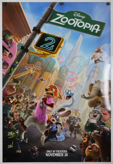 Discover Zootopia 2 - original DS movie poster D/S 27x40 2025 US Style C Disney Animation
