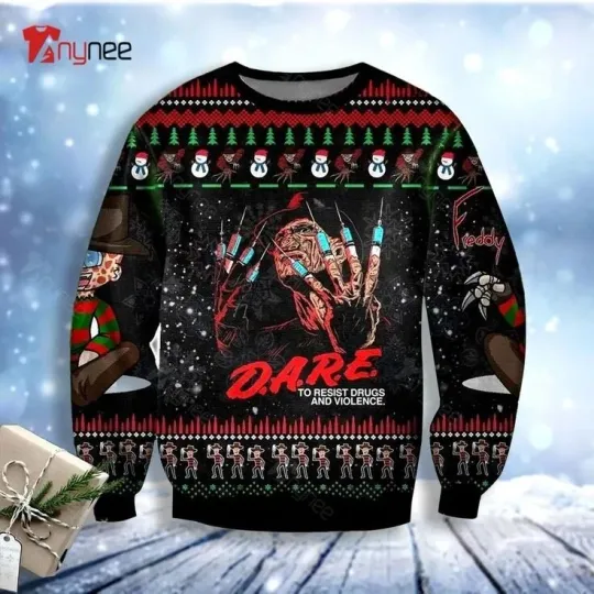 Freddy Krueger A Nightmare On Elm Street Dare Christmas Ugly, Gift Shirt