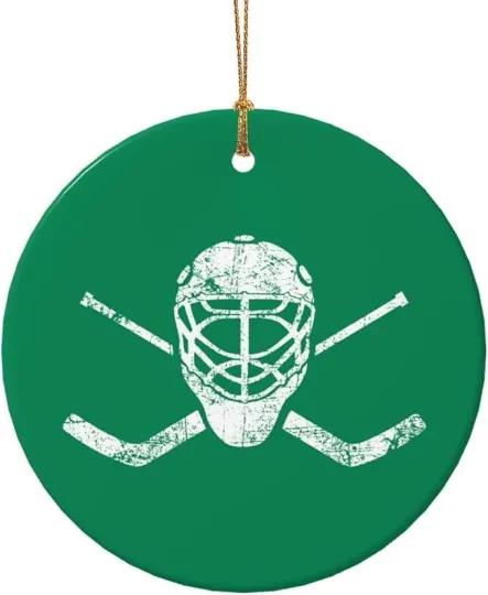 Discover Crossed Goalie Sticks Hockey Ceramic Christmas Ornament - Xmas Tree Holiday Gift