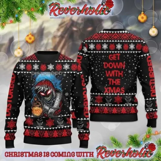 Discover Disturbed Band Get Down With The Xmas Merry Christmas Gifts Holiday Ugly Sweater