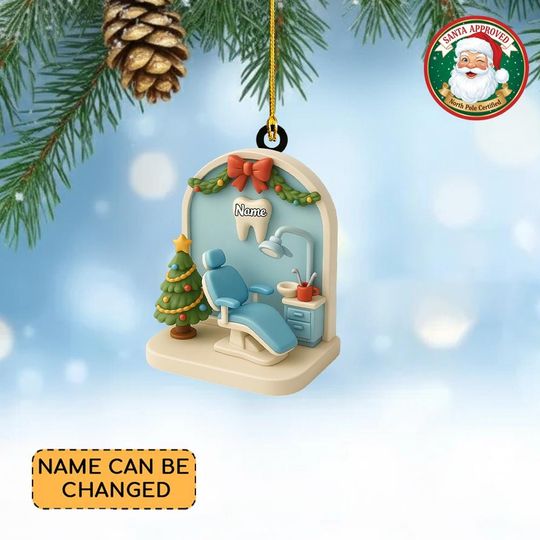 Discover Personalized Dental Office Christmas Ornament, Dental Clinic Ornament, Dentist Gift, Dental Clinic Decor, Hygienist Keepsake
