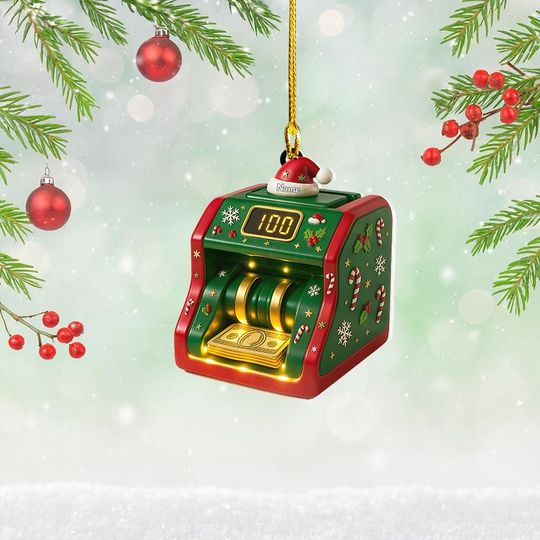 Discover Personalized Money Counter Christmas Ornament, Cash Machine Ornament Gift, Banking Ornament, Banker Keepsake Decor, Finances Gift