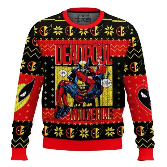 Discover Deadpool And Wolverine Together Ugly Sweater For Dynamic Duo