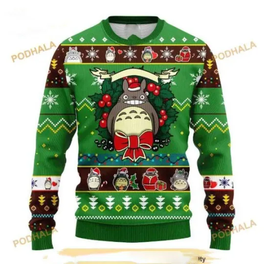 Totoro Merry Xmas My Neighbor Totoro Studi Ghibli Ugly Christmas Sweater