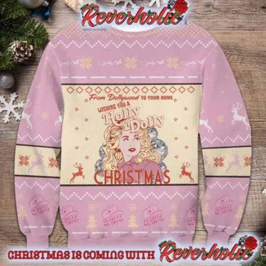 Dolly Parton Wishing You A Holly Dolly Christmas Gifts Holiday Xmas Ugly Sweater
