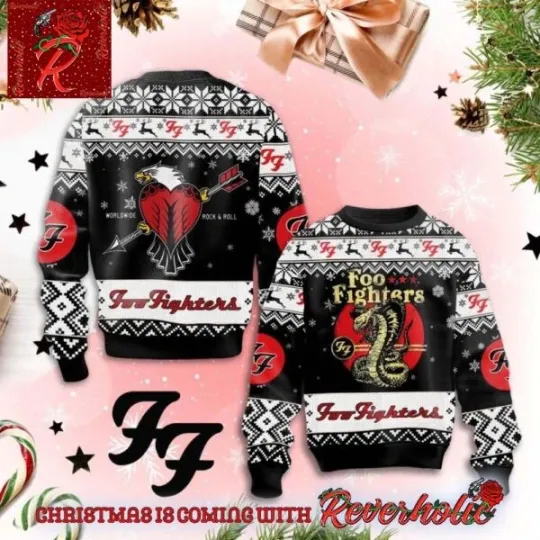 Discover FF Band Fighters Worldwide Rock And Roll Ugly Christmas Sweater