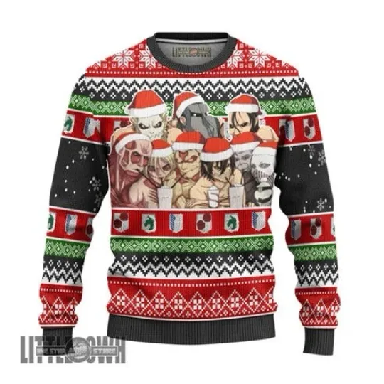 AO Titan Characters Ugly Sweater For Anime Enthusiasts