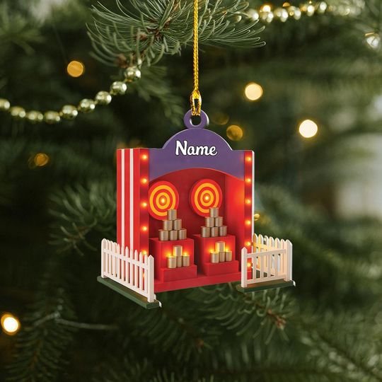 Discover Personalized Tin Can Alley Christmas Ornament, Carnival Game Ornament, Amusement Park Arcade Centre Decor, Playground Keepsake