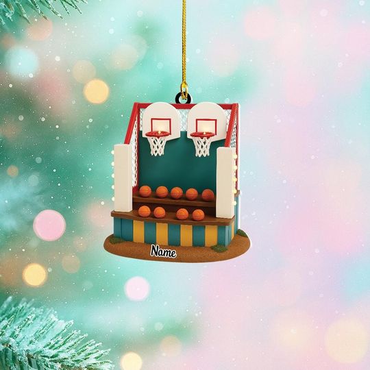 Discover Personalized Basketball Arcade Christmas Ornament, Carnival Game Ornament Gift, Amusement Park Arcade Centre, Playground Keepsake