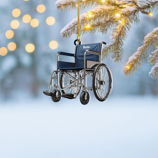 Discover Personalized Multifunctional Wheelchair 2d Flat Ornament Christmas Tree Hanging Decor, Healthcare Workers Christmas Gift