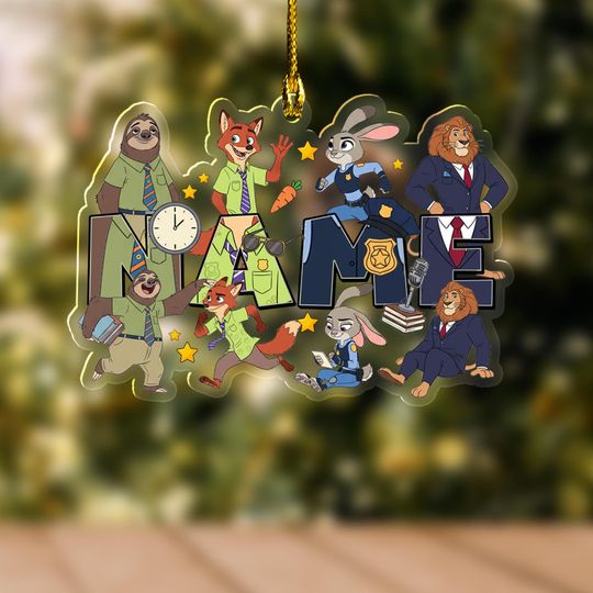 Discover Personalized Disney Zootopia Christmas Ornament, Zootopia 2025 Xmas Tree Hanging Decor, Custom Ornament Family Gift