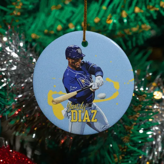 Discover Yandy Diaz Inspired Design Ceramic Christmas Ornament - Tampa Bay Fans Tribute
