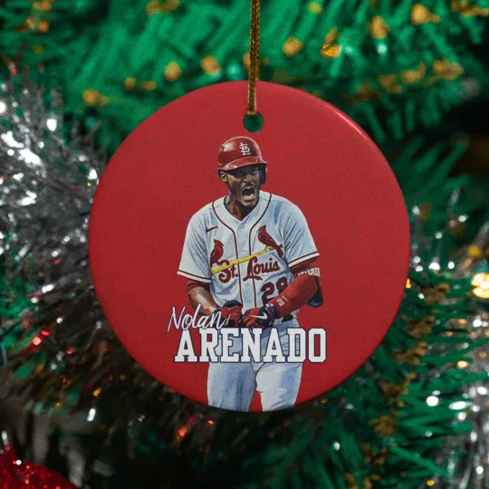 Discover Nolan Arenado St Inspired Design Ceramic Christmas Ornament - Louis Fans Tribute