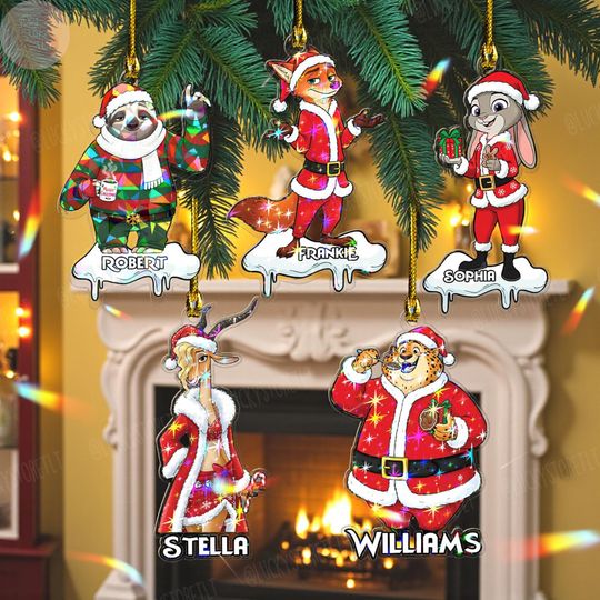 Discover Personalized Disney Zootopia Ornament 2025, Custom Name Animal Character Xmas Decor, Cute Animal Holiday Gift, Funny Fox Xmas Tree Ornament