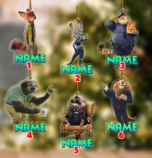 Discover Personalized Disney Zootopia Christmas Ornament, Custom Name Zootopia Family Christmas Tree Hanging Ornament, Christmas Gift 2025 BYKK04