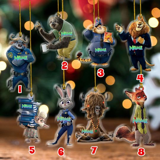Discover Personalized Zootopia Ornament, Disney Zootopia Ornament, Christmas Zootopia Ornament, Personalized Kid, Custom Christmas Ornament