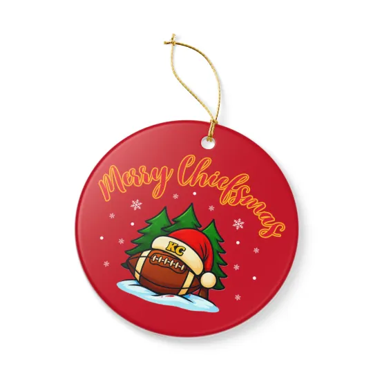 Discover Merry Chiefsmas Ceramic Christmas Ornament Kansas City Fans Tree Decor Gift