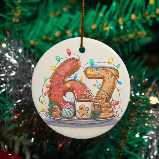 Cookie 6-7 Ceramic Christmas Ornament - Funny Xmas Tree Lighting Decoration