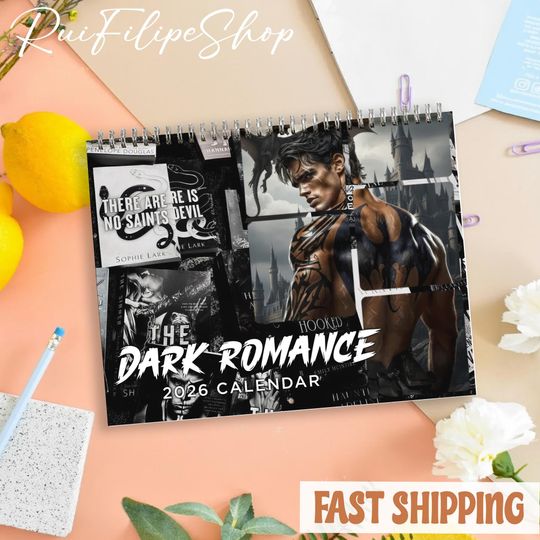 Dark Romance Book Boyfriend Calendar 2026, Romantasy, Booktok, Bookstagram Gift, Fourth Wing