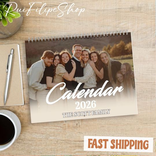 Discover Custom Photo Calendar 2026 for Family, Personalized Wall Calendar, Unique Picture Calendar, Family Photo Gift