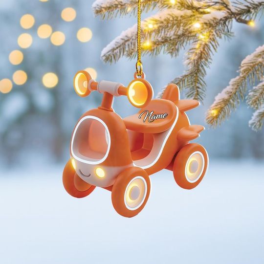 Discover Personalized Kid Balance Bike Christmas Ornament, Bicycle Ornament, Cycling Ornament, Gifts For Bicycle Rider, Cyclist Ornament