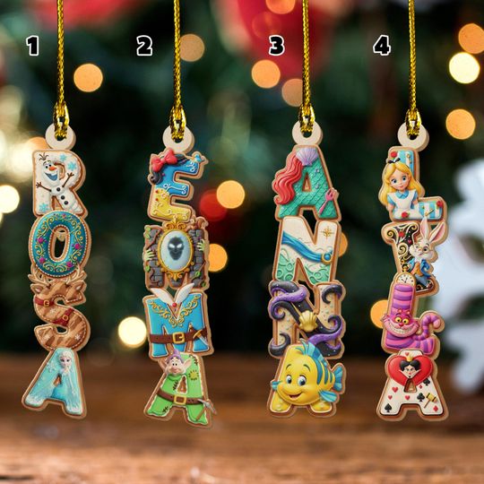 Discover Personalized Disney Princess Gingerbread Christmas Ornament, Movie Letter Family Christmas Tree Hanging, Ginger Cookies Ornament NGXN03