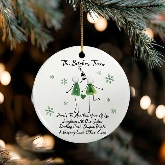 Discover Sea Glass Ceramic Ornament for Friends, BFF Christmas Keepsake, Laughing Since Forever Decoration