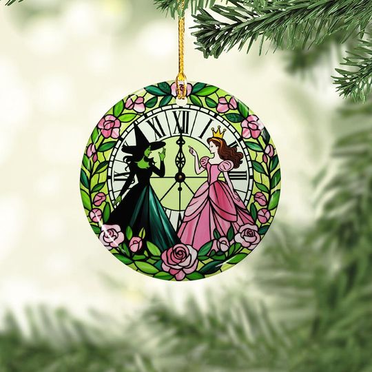 Elphaba and Glinda Ceramic Ornament Witchy Christmas Decoration for Friends